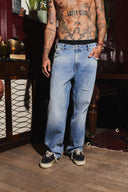 Straight Denim - Mid Wash