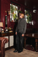 Waffle Track Top - Washed Grey