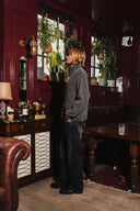 Waffle Track Top - Washed Grey