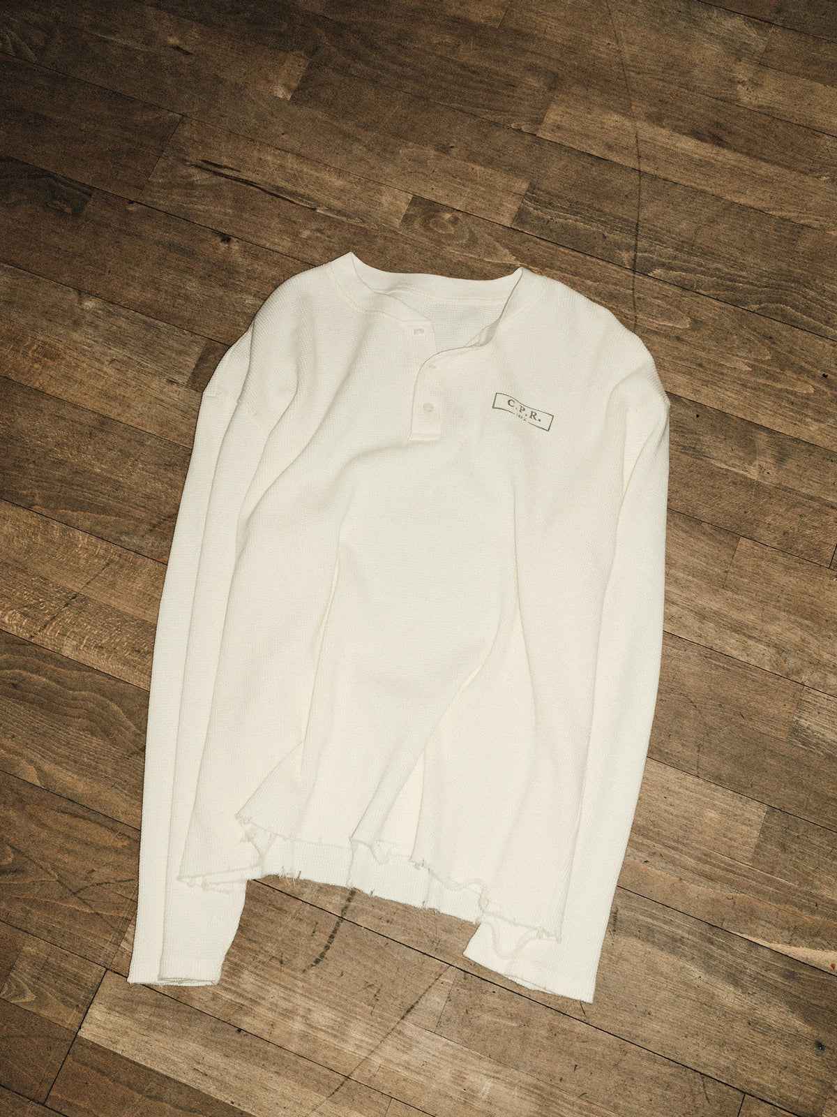 Waffle Henley - Antique White