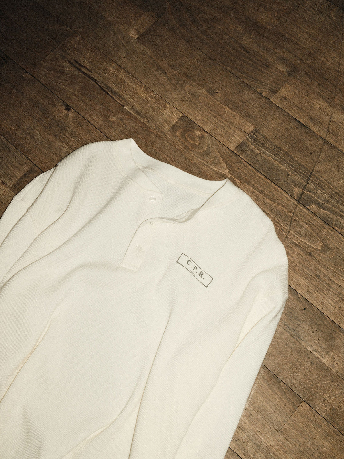 Waffle Henley - Antique White